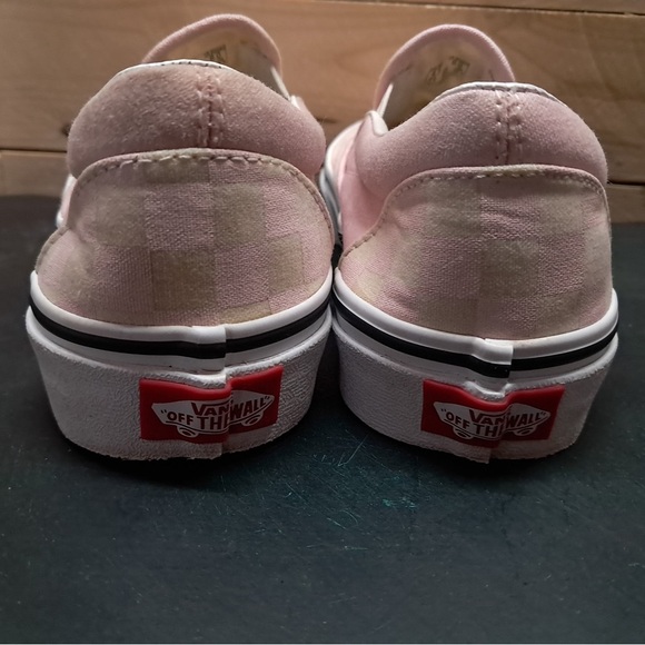 Vans Pink and Cream Checkered Slip-On Shoes Size 6 women - Picture 4 of 5